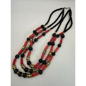 Vintage Multi-Strand Beaded Necklace – Bold Statement Costume Jewelry